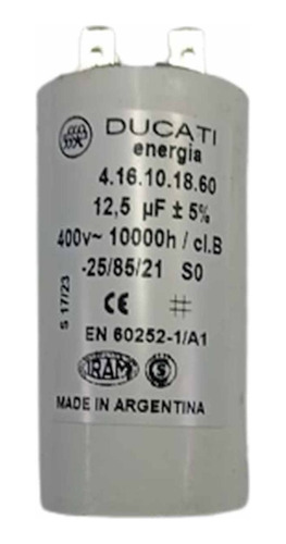 Capacitor De Arranque De Motor 12 Uf