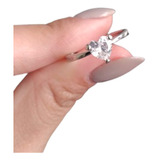 Anillo De Plata Ley 925 Con Circón Forma Corazón Joyería