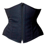 Corset De Gabardina, Basic, Underbust, Ballenas, Acordonado