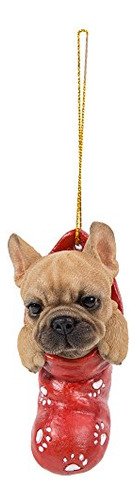 French Bulldog In Holiday Sock Decorative Holiday Festi...