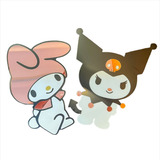 Espelho Decorativo Acrílico My Melody E Kuromi Sanrio Anime Cor Da Moldura Colorido