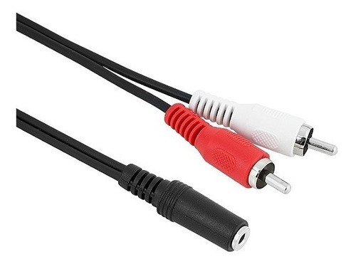 Cabo P2 Stéreo  Fêmea Para  2 X Rca Macho 1,80m Kit Com 10