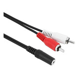 Cabo P2 Stéreo  Fêmea Para  2 X Rca Macho 1,80m Kit Com 10