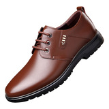 Oxfords Cuero Puntera Redonda Zapatos Casual Hombre X-9010