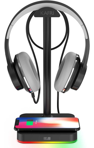 Soporte Para Auriculares Rgb Con Cargador Inalambrico