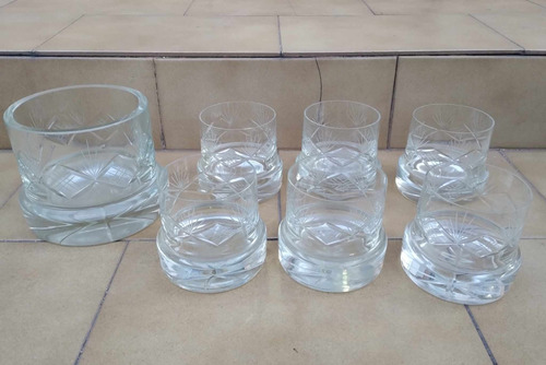 Juego De 6 Vasos De Whisky De Cristal + Hilera