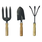 Set Kit De Jardinería 3 P/ Pala Rastrillo Removedor Premium