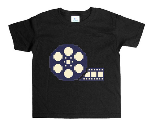 Remera Negra Adultos Pixel R76