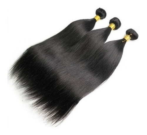 Cabelo Humano Liso Virgem Tela Castanho 50cm 50gr 