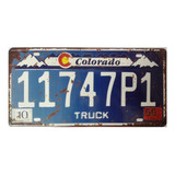 Placa Carro Antiga Decorativa Metálica Colorado Truck 414-4