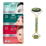 Set Rodillo De Jade + Mascarillas Faciales Acf Tipo De Piel Todo Tipo De Piel