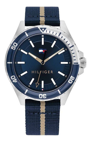 Reloj Tommy Hilfiger Para Hombre De Tela 1792011 Color De La Malla Azul Color Del Bisel Azul Color Del Fondo Azul