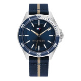 Reloj Tommy Hilfiger Para Hombre De Tela 1792011 Color De La Malla Azul Color Del Bisel Azul Color Del Fondo Azul
