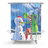 Cortina De Ducha Del Grinch Navideño, Cortinas De Ducha Navi