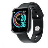 Relógio Inteligente Smartwatch Smart Band Bluetooth Y68 D20, Cor Da Capa: Preto, Cor De Malha, Preto