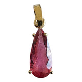 Pingente Ouro 18k Turmalina Rosa Pedra Preciosa Natural Gota