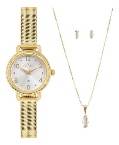 Relógio Pequeno Dourado Feminino Copc21jea/k4k
