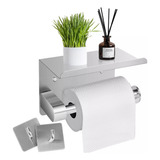 Porta Papel De Baño Inox, Accesorio Para Baño Con 2 Ganchos