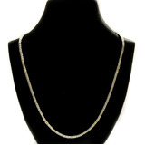 Collar Cadena Bizantina Redonda Plata 925 Y Oro Maciza