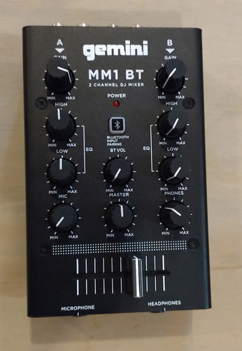 Mezclador De Dj Gemini Mm1 Bt, Con Bluetooth