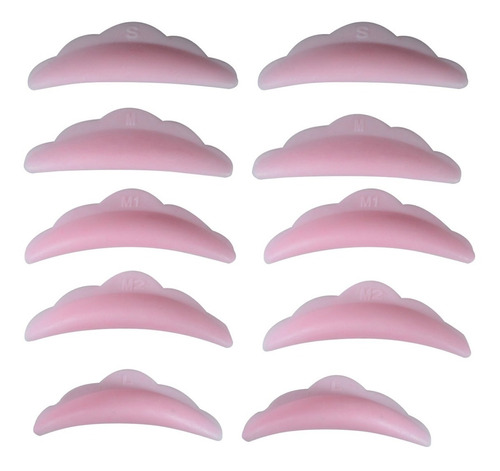 Bob De Silicone Pads P/lash Lifting Cílios - 5 Par Rosa Bebê