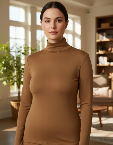 Blusa Térmica Polar Cuello Alto Chemisette Afelpada