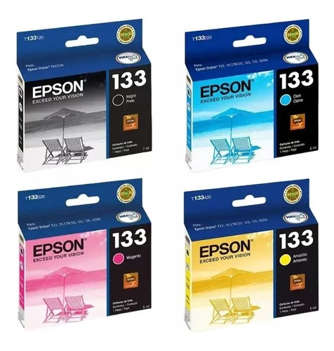 Pack De Tintas 133 Epson Original Envio Gratis