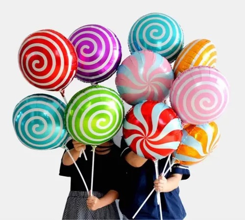 Pack 50 Globo Metalico Lollipop 45cm Con Varrilla - Glovers