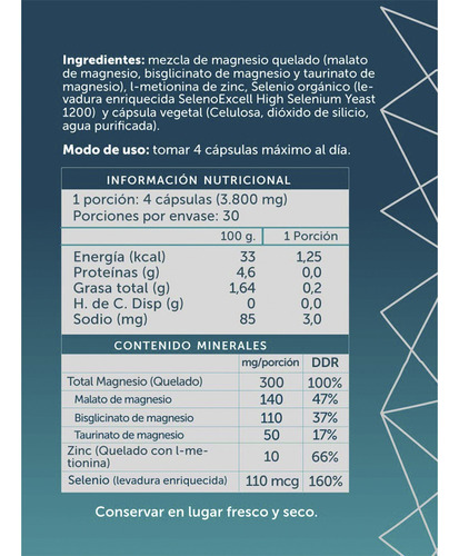 Suplemento En Cápsulas Wellplus  Magnesio Quelado Triple + Zinc En Pote De 114g 120 Un