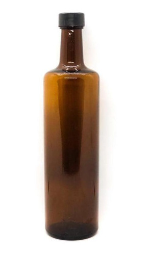 12 Botella Aceite Vinagre 750 Cc Ambar Con Tapa E Inserto