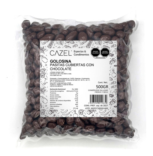 Pasas Cubiertas Con Chocolate 100% Natural Oaxaca 500g