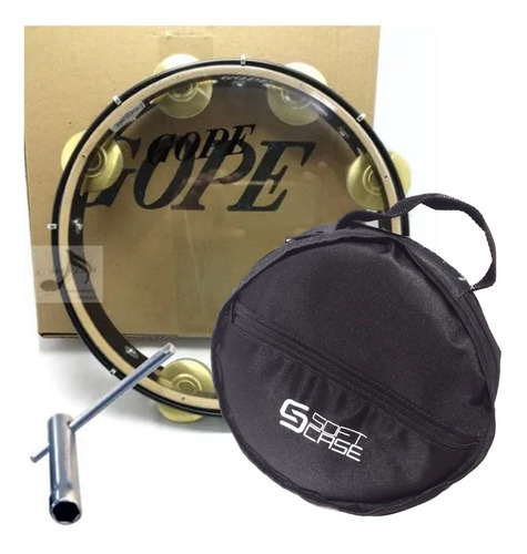 Pandeiro 11 Pol Prof Pele Cristal + Case (soft Case) - Gope