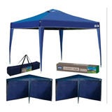 Gazebo Tenda Articulado 3x3 Mor Sanfonada + 4 Paredes