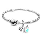 Pulsera Corazón Charm Evangeline Luciernaga Brillante S925