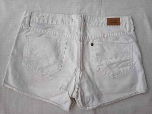 Wanama Denim - Short De Jean Blanco - Con W Bordada 