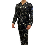 Pijama Tipo Seda Conjunto 2 Piezas Elegante Unisex