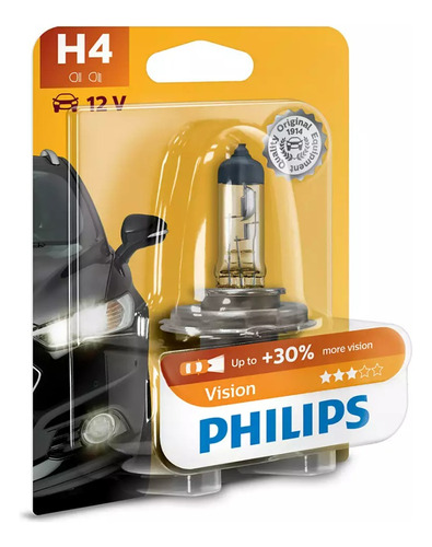 Ampolleta H4 60/55w 12v 30% +brillo Vision Philips