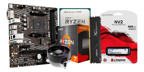 Kit Upgrade Ryzen 7 5700g, A520m Msi + 16gb Ddr4 + Ssd 500gb