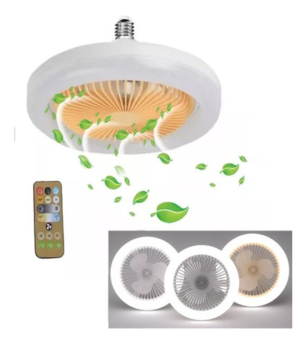 Lámpara Colgante Con Mando A Distancia Y Ventilador, 30 W, Color Amarillo