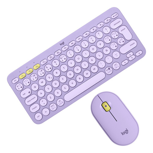 Combo Sin Cables Logitech: Teclado K380 + Mouse Pebble M350 Mouse Lavanda Teclado Lavanda