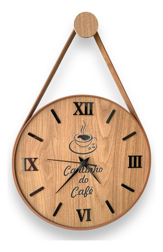 Relógio Decorativo Madeirado Romanos Cantinho Café 30 Cm