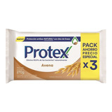 Jabón Anti-bacterial En Barra Protex Avena 90gr X 3 Unidades