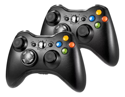 Kit 2 Controles Joystick Compatível Xbox 360, Slim Pc S/ Fio