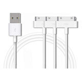3 Pzas Cable 30 Pin A Usb Para iPod iPad iPhone 4 4s 1 Metro