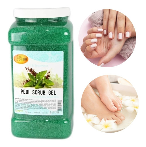 Spa Redi Exfoliante Natural Manicure Y  Pedicure Menta Galon