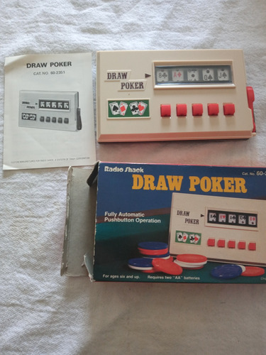 Juego De Poker Electonico Radio Shark Draw Poker Japan 1973 