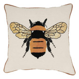 Saro Lifestyle Funda De Almohada Bordada Buzzing Bumblebee