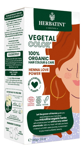 Tinte Vegetal Henna Love Herbatint 100% Orgánico