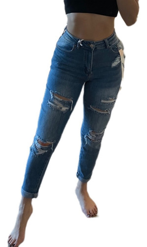 Jeans Mom Stretch Pantalon Mujer Moderno Americano