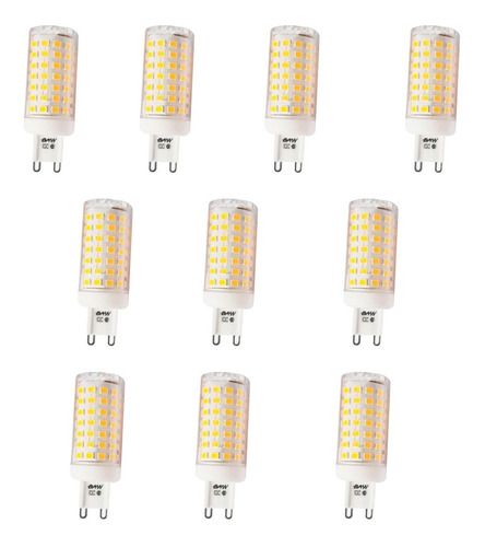 Pack X 10 Bipin Lampara G9 Led 12w 3000k Calida 220v Baw